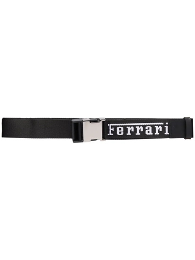 Shop Ferrari Logo-print Buckle-fastening Belt In Schwarz