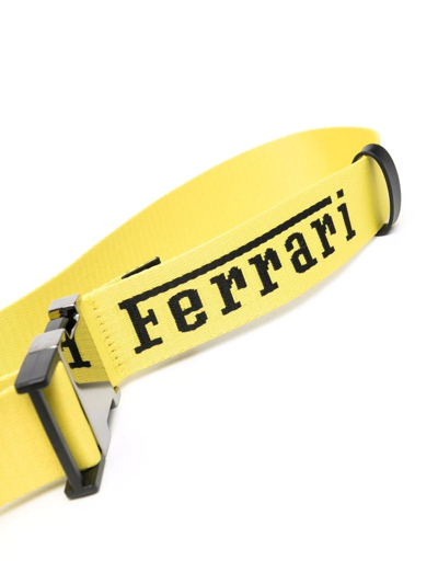 Shop Ferrari Logo-print Buckle-fastening Belt In Gelb