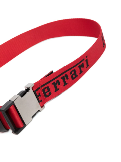 Shop Ferrari Logo-print Buckle-fastening Belt In Rot