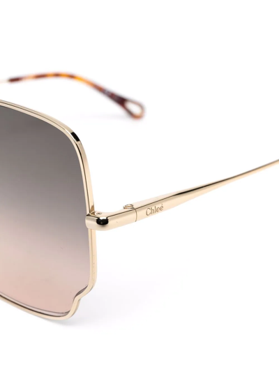 Shop Chloé Oversized-frame Sunglasses In Gold