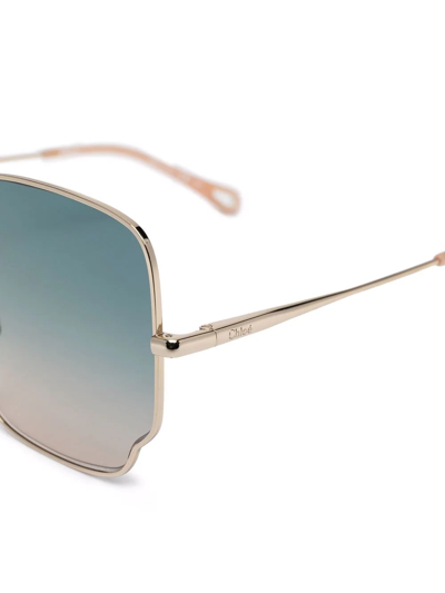 Shop Chloé Oversized Square-frame Sunglasses In Gold