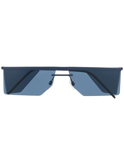 Shop Emporio Armani Geometric-frame Sunglasses In Blau