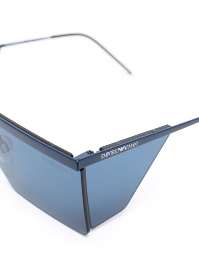 Shop Emporio Armani Geometric-frame Sunglasses In Blau
