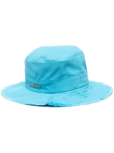 Shop Jacquemus Drawstring-fastening Sun Hat In Blau