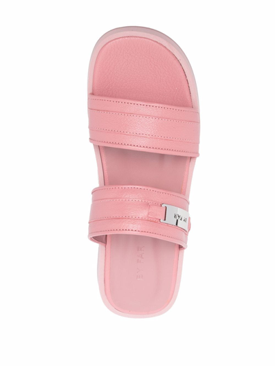 Shop By Far Easy Leather Sandals In Rosa