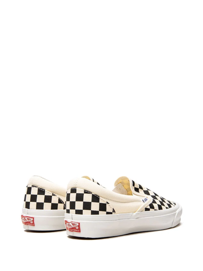 Shop Vans Og Classic Slip-on Lx "checkerboard" Sneakers In White