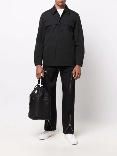 Shop Jil Sander Zip-detail Straight-leg Trousers In Black