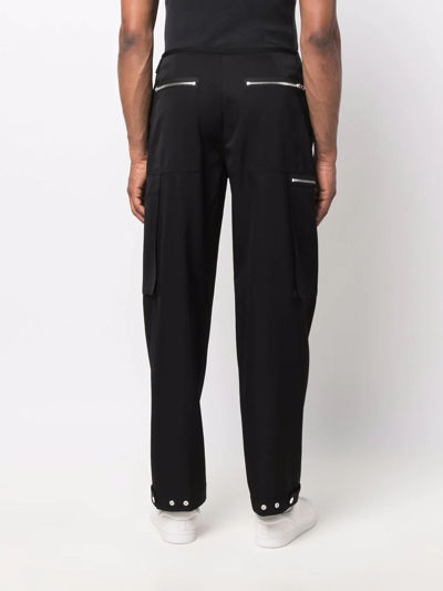 Shop Jil Sander Zip-detail Straight-leg Trousers In Black