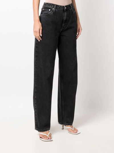Shop Calvin Klein Jeans Est.1978 High-waisted Straight Leg Jeans In Black