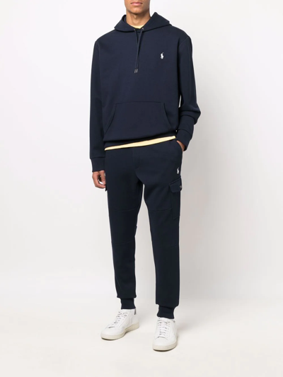 Shop Polo Ralph Lauren Polo Pony Cargo Track Trousers In Blue