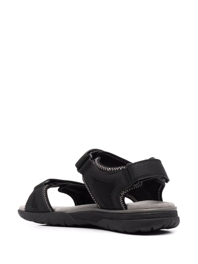 Shop Geox Spherica Ec5 Sandals In Black