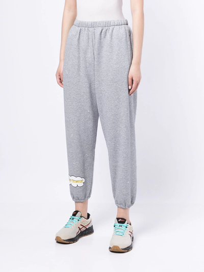 Natasha Zinko Happy Tuesday Distressed Cotton-blend Sweatpants In Grey