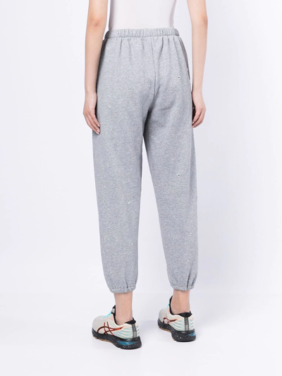 Natasha Zinko Happy Tuesday Distressed Cotton-blend Sweatpants In Grey