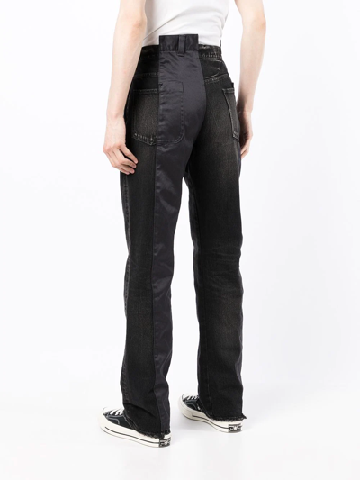 Shop Miharayasuhiro Panelled Straight-leg Jeans In Black