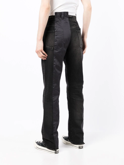 Miharayasuhiro Panelled Straight-leg Jeans In Black