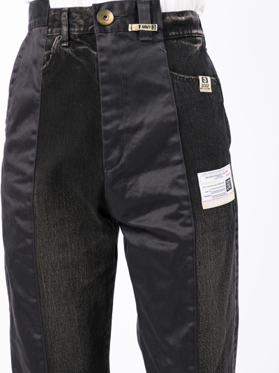 Shop Miharayasuhiro Panelled Straight-leg Jeans In Black