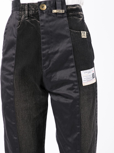 Miharayasuhiro Panelled Straight-leg Jeans In Black