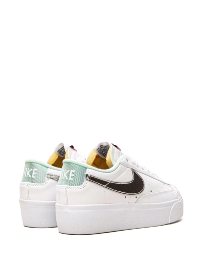 Nike White Blazer Low Platform Sneakers In White