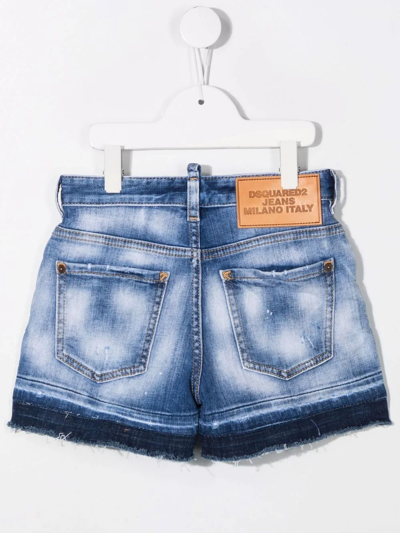 Shop Dsquared2 Distressed-effect Denim Shorts In Blue