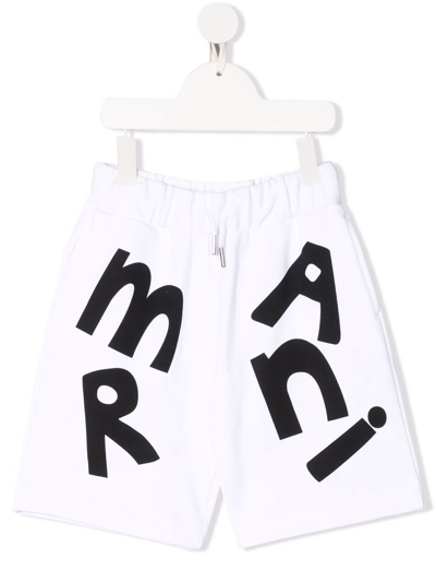 Shop Marni Logo-print Track Shorts In White