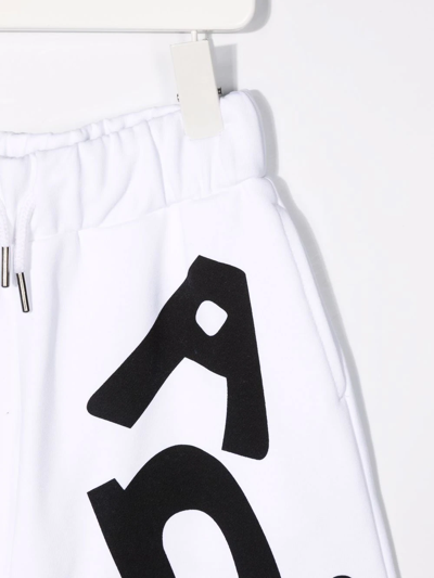 Shop Marni Logo-print Track Shorts In White
