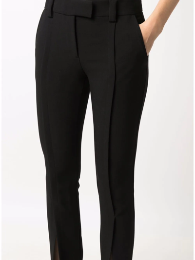 Shop Alessandro Vigilante Front-split Jersey Trousers In Black