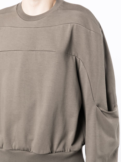Shop Rick Owens Gethsemane Panelled Sweatshirt In Brown