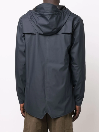 Rains Drawstring-hooded Bomber Jacket In Blue