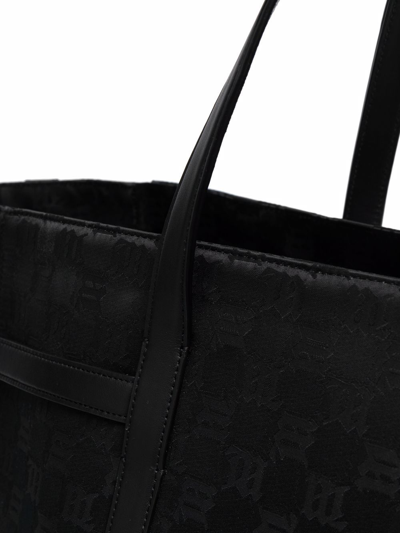 Shop Misbhv Jacquard-monogram Tote Bag In Black