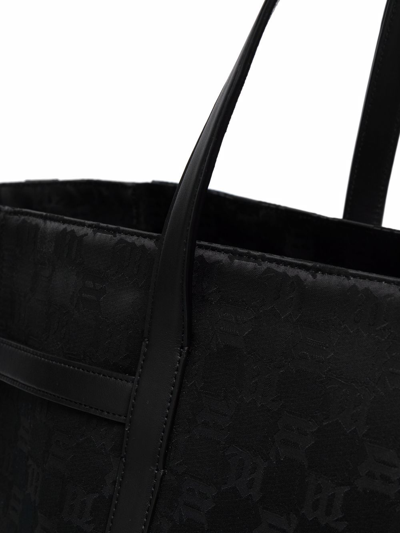 Misbhv Jacquard-monogram Tote Bag In Black