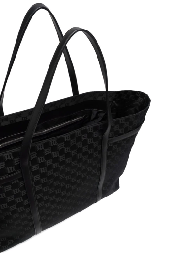 Shop Misbhv Jacquard-monogram Tote Bag In Black