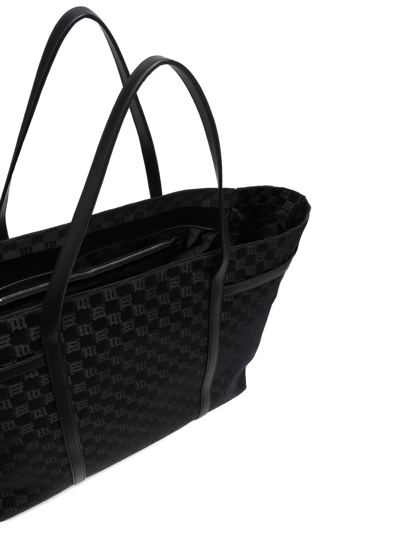 Misbhv Jacquard-monogram Tote Bag In Black