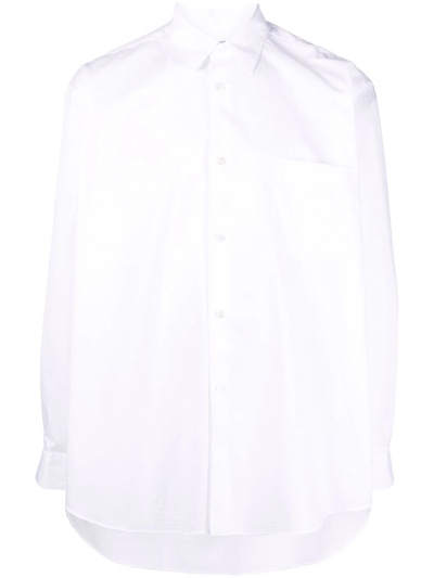 Shop Comme Des Garçons Shirt Woven Cotton Shirt In White