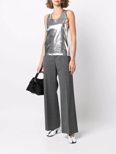 Shop Junya Watanabe Metallic-effect Tank Top In Grey