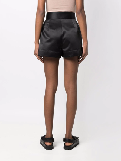 Shop Styland High-waisted Satin Shorts In Black