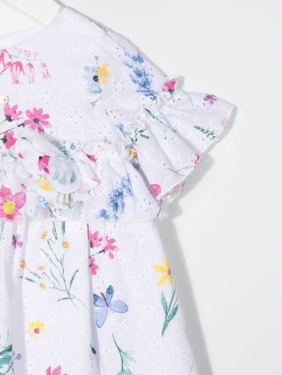 Shop Le Bebé Enfant Flora-print Broderie Anglaise Dress In White