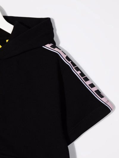 Off-white Little Girl's & Girl's Logo Band Zip Hoodie In Black