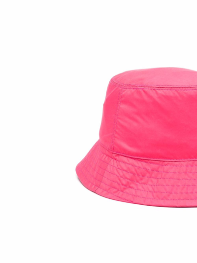 Shop Off-white Logo-patch Bucket Hat In Pink