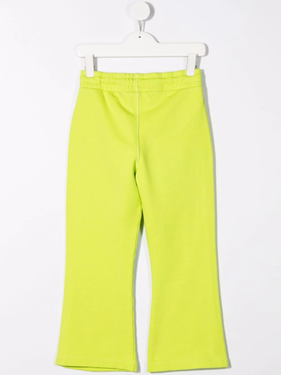 Shop Off-white Logo-print Flared Track Pants In Green