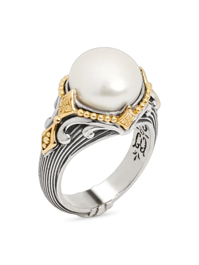 Shop Konstantino Women's Delos 2.0 18k Gold, Sterling Silver & Pearl Orb Ring