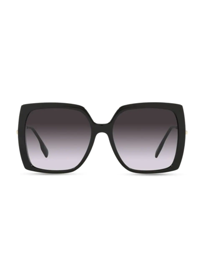 Shop Burberry Women's 57mm Square Sunglasses In Black