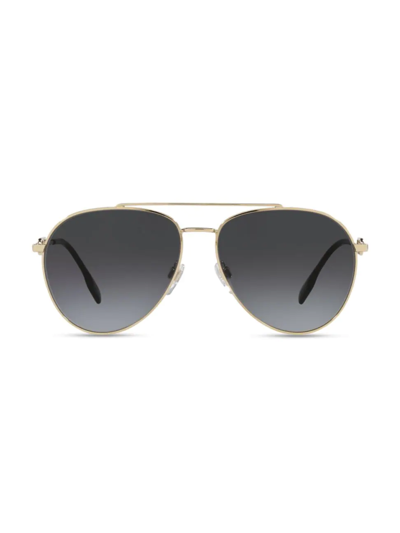 Shop Burberry Women's 58mm Aviator Sunglasses In Gold
