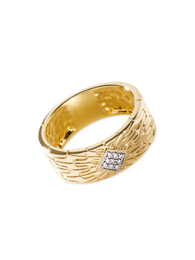 Shop John Hardy Women's Radial 18k Gold & Diamond Pavé Band Ring