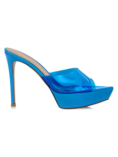 Shop Gianvito Rossi Women's Betty Glass Stiletto Sandals In Turquoise