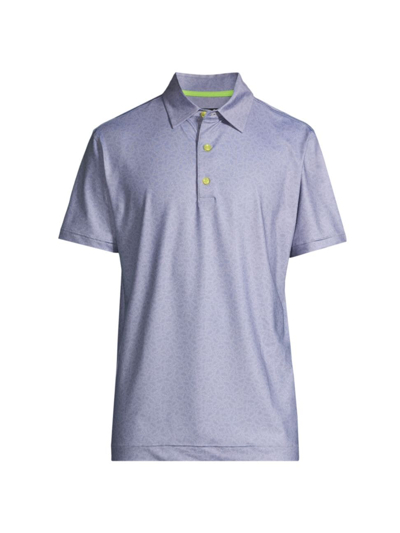 Shop Swag Golf Men's Stacked Skulls Athletic-fit Polo Shirt In Grey Yellow