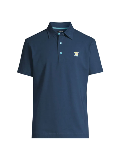 Shop Swag Golf Men's 001.1 Swag King Athletic-fit Polo Shirt In Navy Blue
