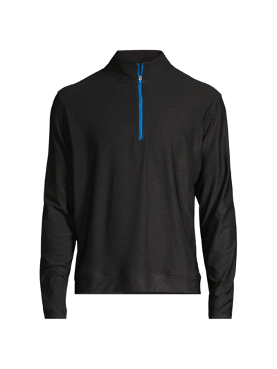 Shop Swag Golf Men's Stacked Skulls Quarter-zip Sweater In Black Blue