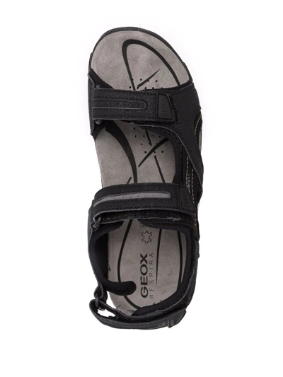 Geox Strada Double-strap Sandals In Schwarz