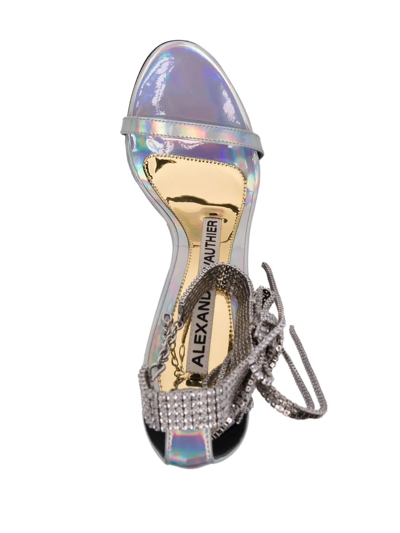 Shop Alexandre Vauthier Diana 100mm Crystal-embellished Sandals In Silber