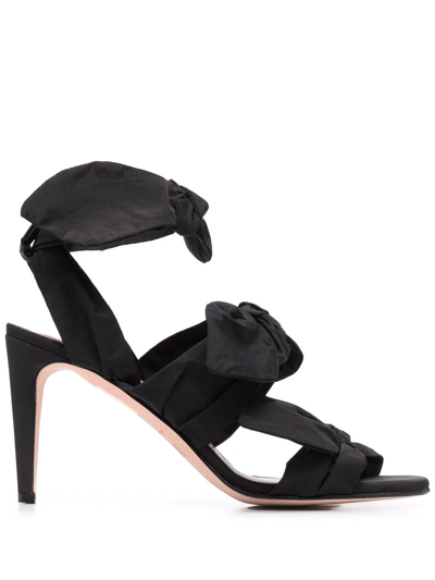 Shop Redv Bow-straps Heeled Sandals In Schwarz